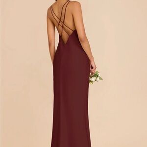 Dasha Matte Satin Dress in Cabernet